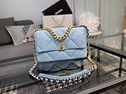 CHANEL 19 LARGE HANDBAG LIGHT BLUE AS1161 SIZE 30×20×10 CM - 1