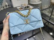 CHANEL 19 LARGE HANDBAG LIGHT BLUE AS1161 SIZE 30×20×10 CM - 4