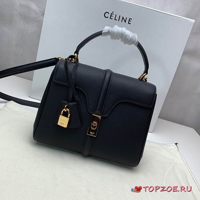  CELINE SMALL 16 BAG BLACK 188003 SIZE 23 x 19 x 10.5 CM - 1