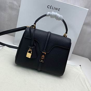  CELINE SMALL 16 BAG BLACK 188003 SIZE 23 x 19 x 10.5 CM