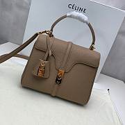 CELINE SMALL 16 BAG BROWN 188003 SIZE 23 x 19 x 10.5 CM - 1