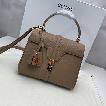 CELINE SMALL 16 BAG BROWN 188003 SIZE 23 x 19 x 10.5 CM