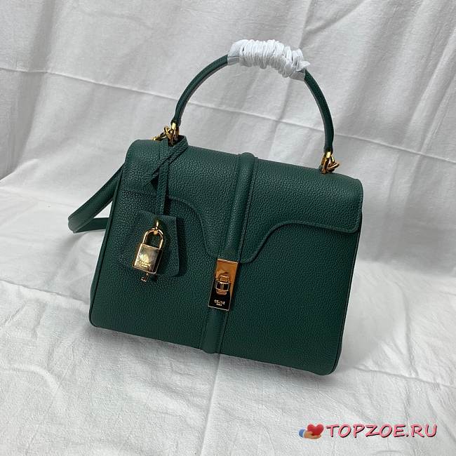 CELINE SMALL 16 BAG GREEN 188003 SIZE 23 x 19 x 10.5 CM - 1