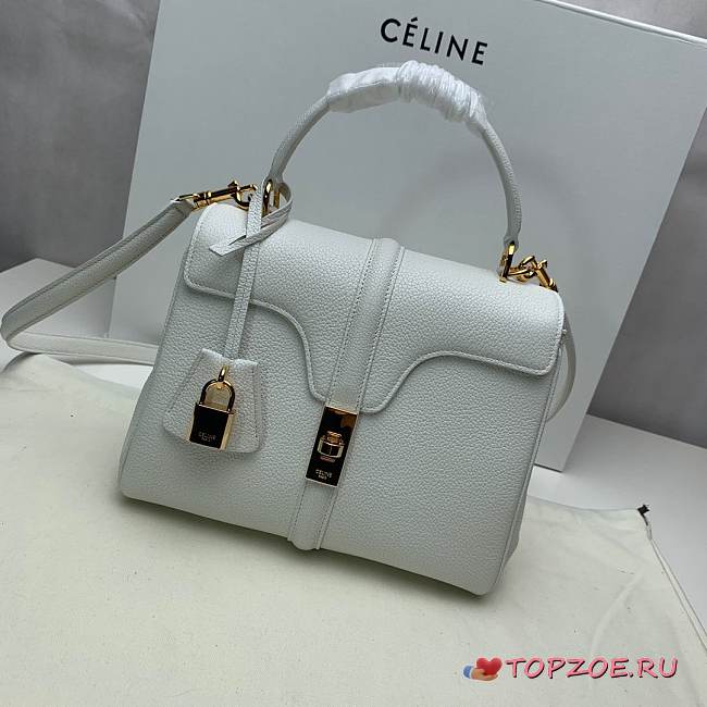 CELINE SMALL 16 BAG WHITE 188003 SIZE 23 x 19 x 10.5 CM - 1