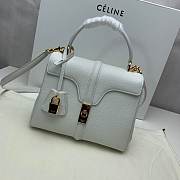 CELINE SMALL 16 BAG WHITE 188003 SIZE 23 x 19 x 10.5 CM - 1