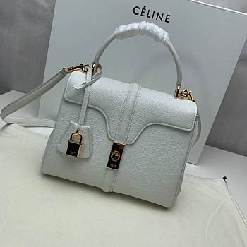 CELINE SMALL 16 BAG WHITE 188003 SIZE 23 x 19 x 10.5 CM