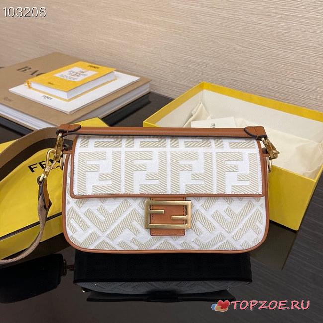 FENDI BAGUETTE FF BAG WHITE 8BR600  - 1