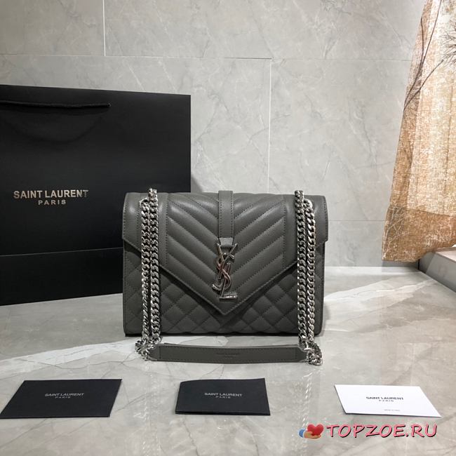 ENVELOPE MEDIUM BAG GRAY 600185 SIZE 24 × 17.5 × 6cm - 1