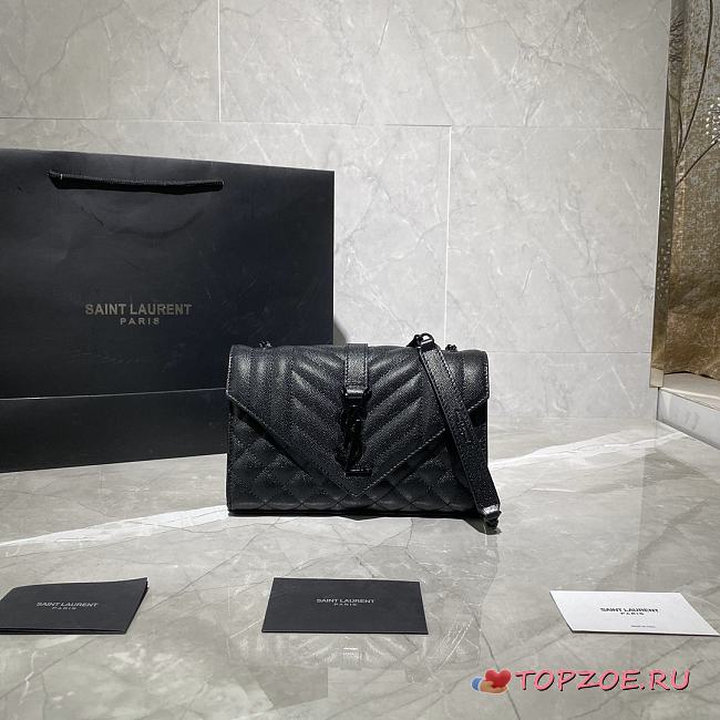 ENVELOPE SMALL BAG BLACK METAL HARDWARE 600195 SIZE 21 × 13 × 6 CM - 1