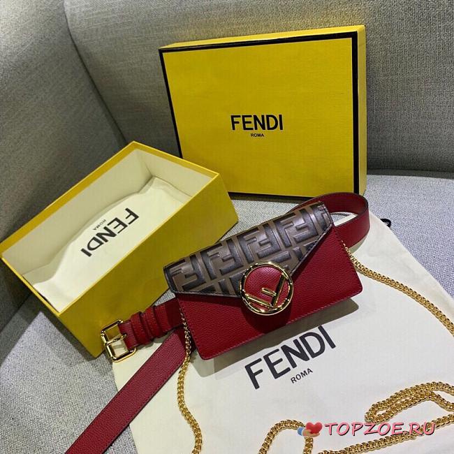 FENDI BELT BAG RED 8BM005 SIZE 18 x 4 x 11 CM - 1