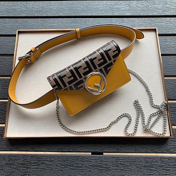 FENDI BELT BAG YELLOW 8BM005 SIZE 18 x 4 x 11 CM