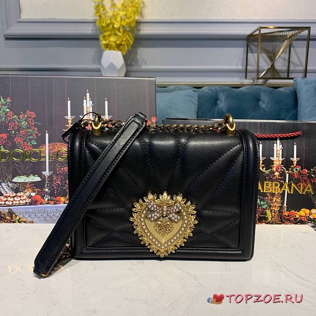 D&G MEDIUM DEVOTION BAG BLACK SIZE 21 x 5 x 14 CM - 1