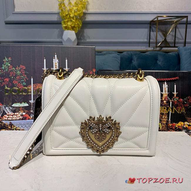 D&G MEDIUM DEVOTION BAG WHITE SIZE 21 x 5 x 14 CM - 1