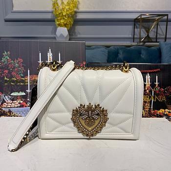 D&G MEDIUM DEVOTION BAG WHITE SIZE 21 x 5 x 14 CM