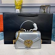 D&G SMALL DEVOTION BAG IN NAPPA LEATHER SILVER SIZE 19 x 11 x 4.5 CM - 1