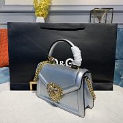 D&G SMALL DEVOTION BAG IN NAPPA LEATHER SILVER SIZE 19 x 11 x 4.5 CM - 3