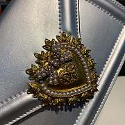 D&G SMALL DEVOTION BAG IN NAPPA LEATHER SILVER SIZE 19 x 11 x 4.5 CM - 4