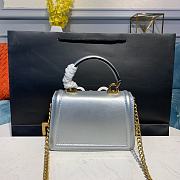 D&G SMALL DEVOTION BAG IN NAPPA LEATHER SILVER SIZE 19 x 11 x 4.5 CM - 5