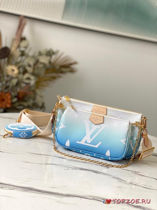 LV MULTI POCHETTE ACCESSOIRES BLUE M57633 SIZE 24 x 13.5 x 4 CM - 1