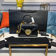 D&G SMALL DEVOTION BAG IN NAPPA LEATHER BLACK SIZE 19 x 11 x 4.5 CM - 2