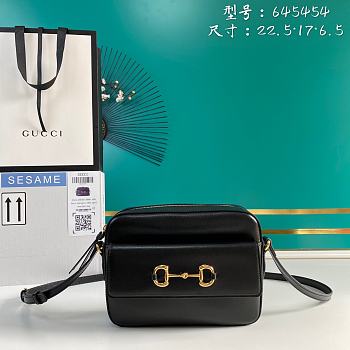 GUCCI HORSEBIT 1955 SMALL BLACK 645454 SIZE 22.5 x 17 x 6.5 CM