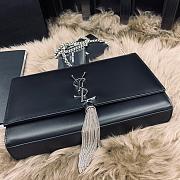 YSL Kate Medium In Smooth Leather Silver-Tone Metal 354119 Size 24 x 14.5 x 5 cm - 3