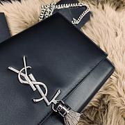 YSL Kate Medium In Smooth Leather Silver-Tone Metal 354119 Size 24 x 14.5 x 5 cm - 5