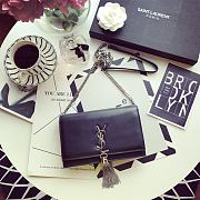 YSL KATE TASSEL CHAIN WALLET IN SMOOTH LEATHER SILVER 452159 SIZE 19x12.5x4 CM - 2