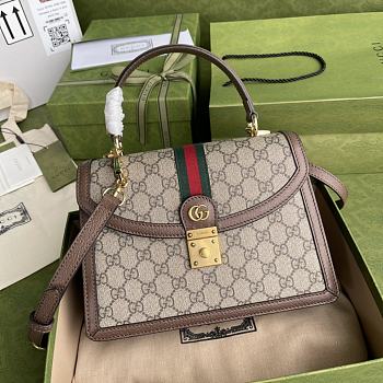 GUCCI OPHIDIA SMALL TOP HANDLE BAG WITH WEB 651055 SIZE 25x17.5x7 CM
