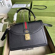 GUCCI OPHIDIA SMALL TOP HANDLE BAG BLACK 651055 SIZE 25x17.5x7 CM - 1