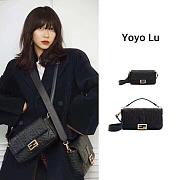 FENDI BAGUETTE BLACK 8BS017 SIZE 18.5 x 4.5 x 12 CM - 6