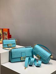 FENDI BAGUETTE BLUE 8BS017 SIZE 18.5 x 4.5 x 12 CM - 3