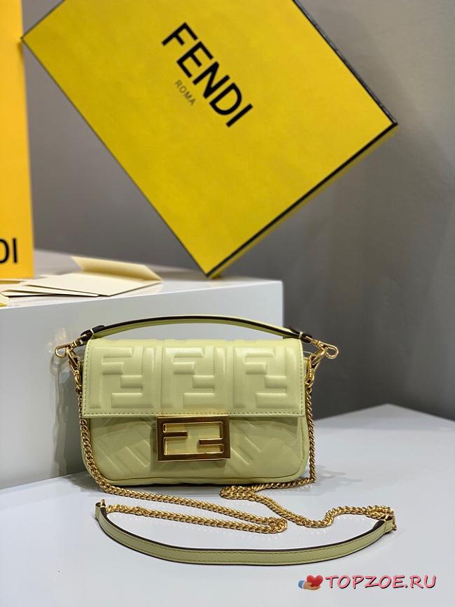FENDI BAGUETTE LIGHT GREEN 8BS017 SIZE 18.5 x 4.5 x 12 CM - 1