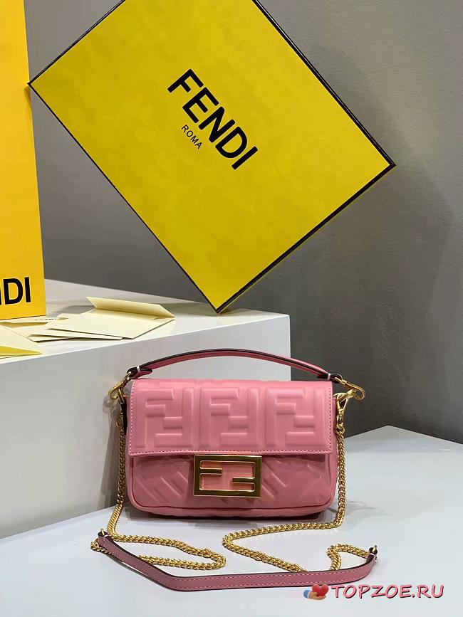 FENDI BAGUETTE PINK 8BS017 SIZE 18.5 x 4.5 x 12 CM - 1