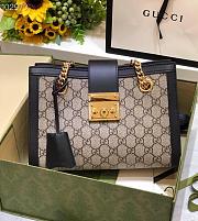 PADLOCK SMALL GG SHOULDER BAG BLACK 498156 SIZE 26x18x10 CM - 1