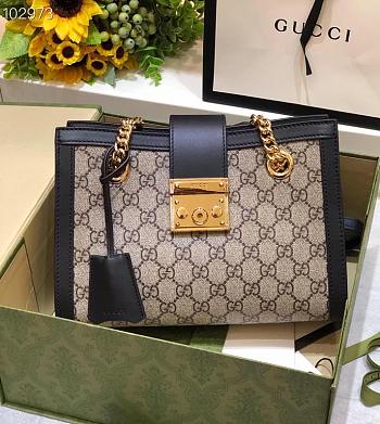 PADLOCK SMALL GG SHOULDER BAG BLACK 498156 SIZE 26x18x10 CM