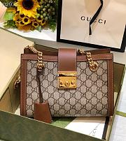 PADLOCK SMALL GG SHOULDER BAG BROWN 498156 SIZE 26x18x10 CM - 1