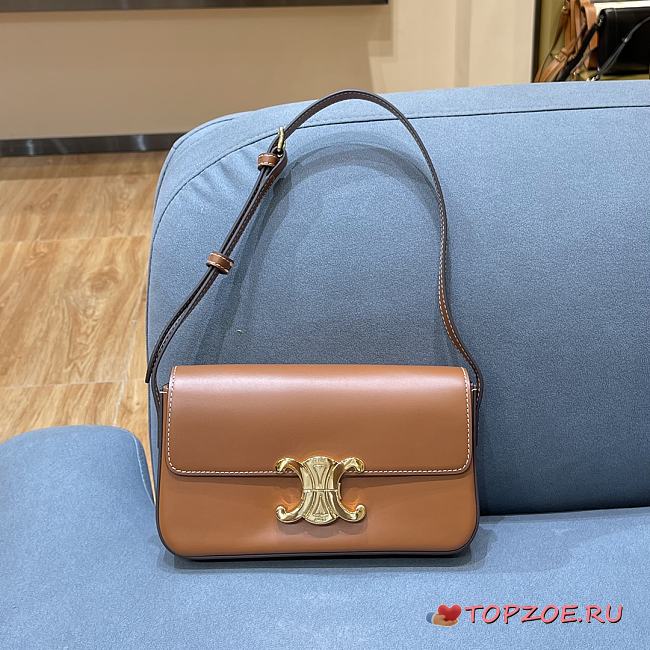 TRIOMPHE SHOULDER BAG BROWN 194143 SIZE 20×10×4 CM - 1