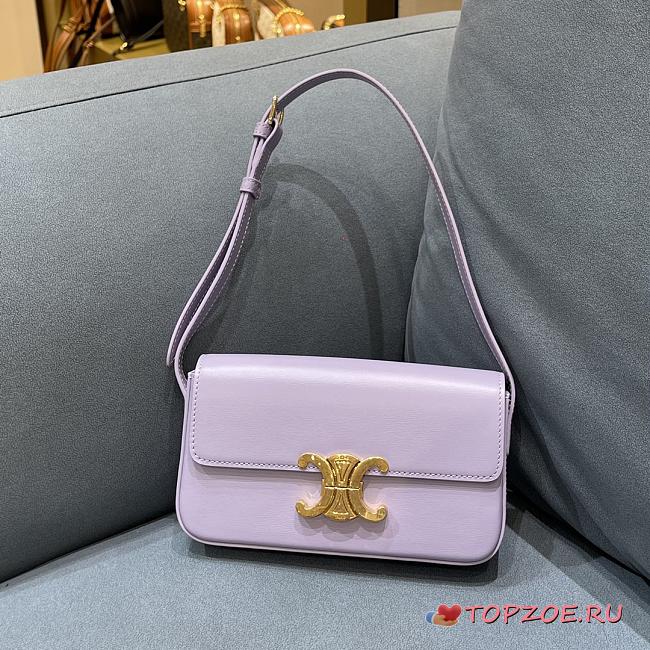CELINE TRIOMPHE SHOULDER BAG LAVENDER GREY 194143 SIZE 20 x 10 x 4 cm - 1
