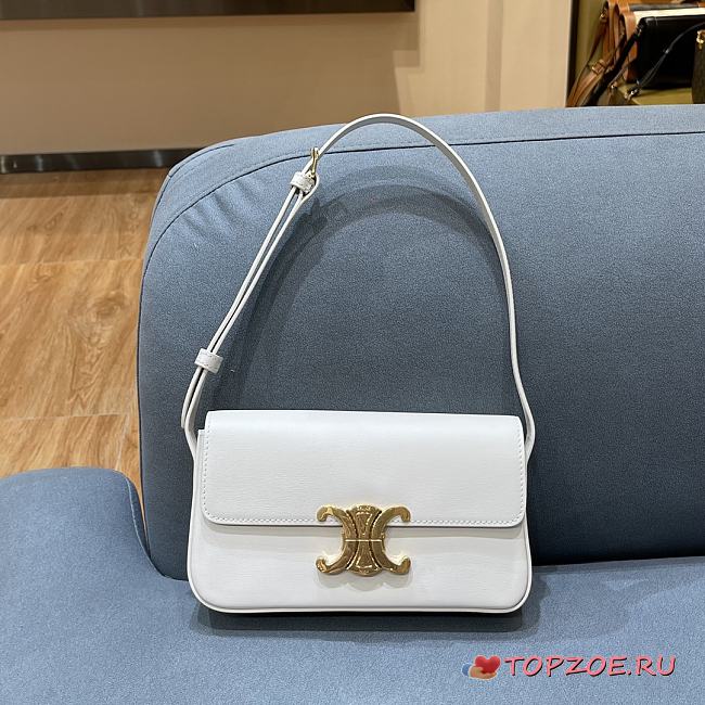 CELINE TRIOMPHE SHOULDER BAG WHITE 194143 SIZE 20 x 10 x 4 cm - 1