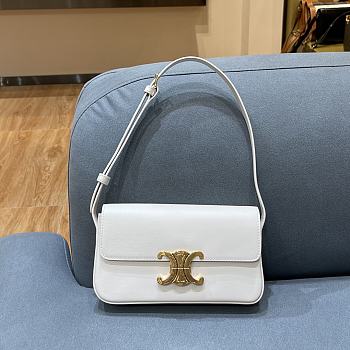 CELINE TRIOMPHE SHOULDER BAG WHITE 194143 SIZE 20 x 10 x 4 cm