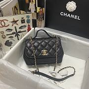 CHANEL MINI FLAP BAG WITH HANDLE BLACK 93749 SIZE 19 x 7 x 14 CM - 1