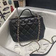 CHANEL MINI FLAP BAG WITH HANDLE BLACK 93749 SIZE 19 x 7 x 14 CM - 5