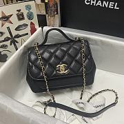 CHANEL MINI FLAP BAG WITH HANDLE BLACK 93749 SIZE 19 x 7 x 14 CM - 6