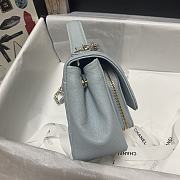 CHANEL MINI FLAP BAG WITH HANDLE LIGHT BLUE 93749 SIZE 19 x 7 x 14 CM - 4