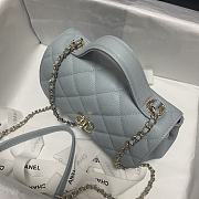 CHANEL MINI FLAP BAG WITH HANDLE LIGHT BLUE 93749 SIZE 19 x 7 x 14 CM - 2
