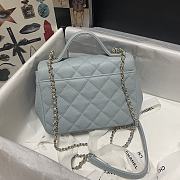 CHANEL MINI FLAP BAG WITH HANDLE LIGHT BLUE 93749 SIZE 19 x 7 x 14 CM - 3