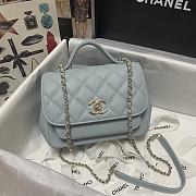 CHANEL MINI FLAP BAG WITH HANDLE LIGHT BLUE 93749 SIZE 19 x 7 x 14 CM - 6