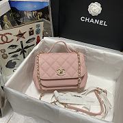 CHANEL MINI FLAP BAG WITH HANDLE LIGHT PINK 93749 SIZE 19 x 7 x 14 CM - 1