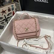 CHANEL MINI FLAP BAG WITH HANDLE LIGHT PINK 93749 SIZE 19 x 7 x 14 CM - 3